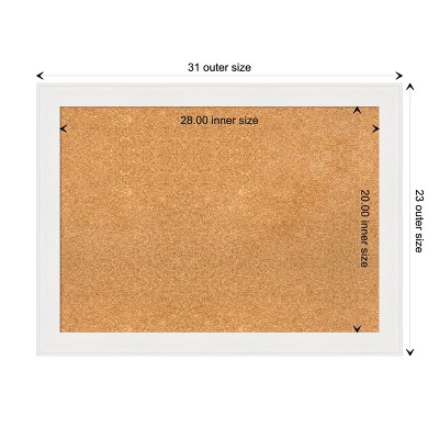 Vanity White Narrow Framed Natural Cork Bulletin Board