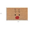 HomeRoots 17" X 29" Natural Black and Red Coir Reindeer Outdoor Christmas Door Mat - 3 of 3