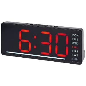 REGALWOVEN Plastic Digital Corded Electric Accurate Alarm Clock 6.1 x 2.4 x 1 inch - 1 of 4