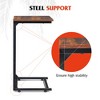 C-Shaped End Table, Small Side Tables for Sofa, Wide Couch Table That Slide Under, Laptop Snack Table - 4 of 4