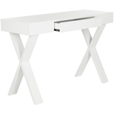 White Lacquer One Drawer Vanity Desk