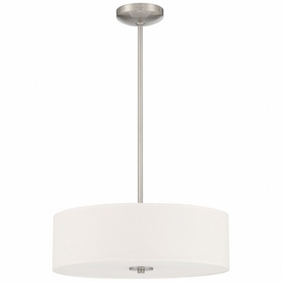 Brushed Steel LED Drum Pendant Light
