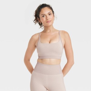 Women's Seamless Light Support Houndstooth Jacquard Sports Bra - All In Motion™ - 1 of 4