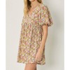 Women's Floral Puff Sleeve Dress - entro - 2 of 4