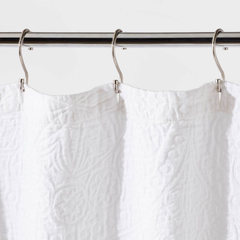 Matelasse Medallion Shower Curtain White - Threshold&#8482;, 4 of 6