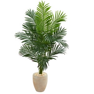Nearly Natural 5.5-ft Paradise Artificial Palm Tree in Sand Colored Planter - 1 of 1