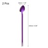 Unique Bargains Stainless Steel Reusable Dual Purpose Fruit Cocktail Mixing Spoon 2 Pcs - 2 of 4