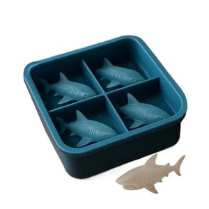 JDICTION Creative Shark Mold 3D Whiskey Ice Mold Cute Easy Release Silicone Tray Shaper Mould for Water Drinking Kitchen Ice Cream Mold - 1 of 4