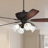 Casa Vieja 60" Montego Traditional Indoor Ceiling Fan 5 Blade Marbleized Glass LED Light Bronze Finish Brown Teak Finish Blades Bedroom Living Room - 2 of 4