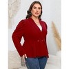 BLUEMING Womens Plus Size Blazers Business Casual Knit Blazer Long Sleeve Shawl Lapel High Waist Jackets - 3 of 4