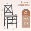 Set of 2 Folding Upholstered Dining Chairs with Wooden Frame, Space-Saving Mid-Century Fabric Side Chairs for Kitchen or Small Room - 3 of 4
