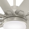 72" Overton Outdoor Ceiling Fan with LED Light Nickel - Hunter Fan: ETL Listed, 10-Blade, 6-Speed, Reversible Motor - 3 of 4