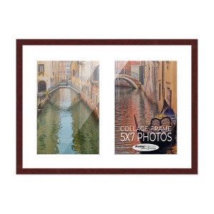 PosterPalooza | Brown Finish Collage Frame - White Mat, 20 Frame Sizes to Choose From, UV Acrylic - 1 of 4
