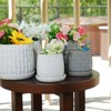 VisioGear 2PCS Ceramic Flowerpot, 7" Modern Planter for Patio, Garden, Windowsill, Gloss White, 8.08"*8.08"*7.09" - 4 of 4