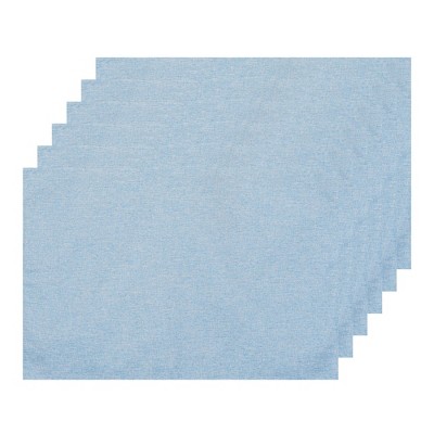 Set of 6 Light Blue Leather Placemats - Heat Resistant, Easy to Clean,  Waterproof for Kitchen Dining