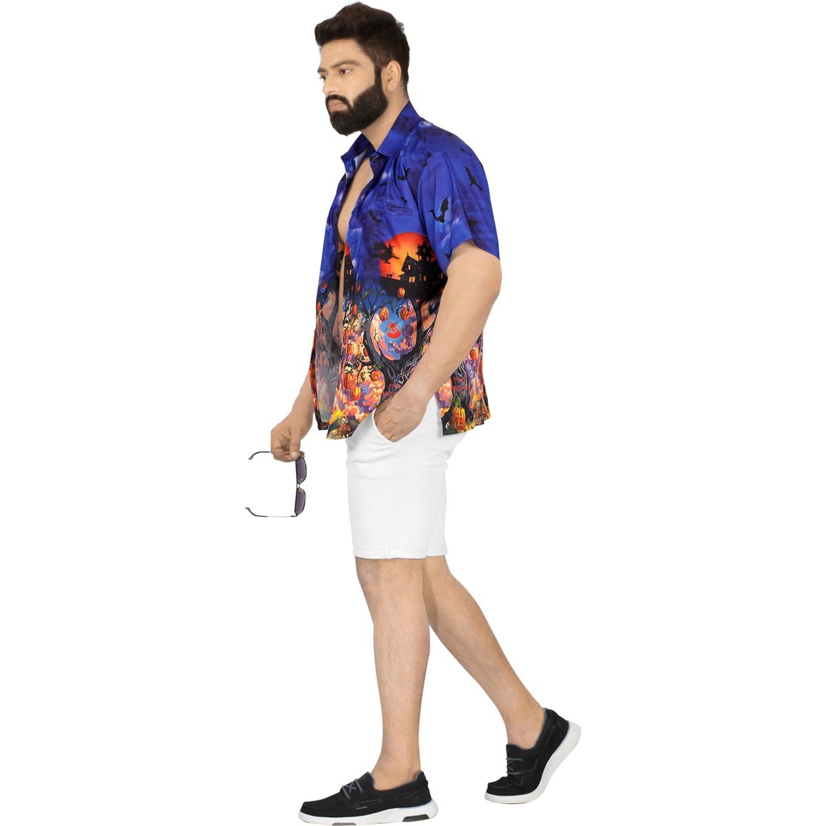 LA LEELA Men's Halloween Costumes Hawaiian Shirts Short Sleeve Button Down Shirt Mens Shirt Beach Shirts for Men Funny - thumbnail 4