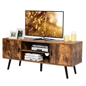 Costway Industrial TV Stand Entertainment Center for TV's Up to 55" w/ Storage Cabinets - 1 of 4
