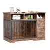 48 Inch Large Dog Crate Furniture, Farmhouse Dog Kennel with Dog Bowl, 3 Drawers, 3 Open Drawers, Heavy Duty Dog Crate Table - 4 of 4