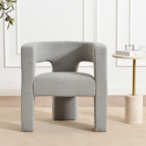 KINWELL 28" Wide Boucle Upholstered Square Armchair - 1 of 4