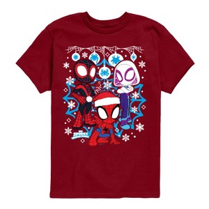 Boys' - Marvel - Spidey And Friends Snow -Youth Short Sleeve Graphic T-Shirt Short Sleeve Graphic T-Shirt - 1 of 3