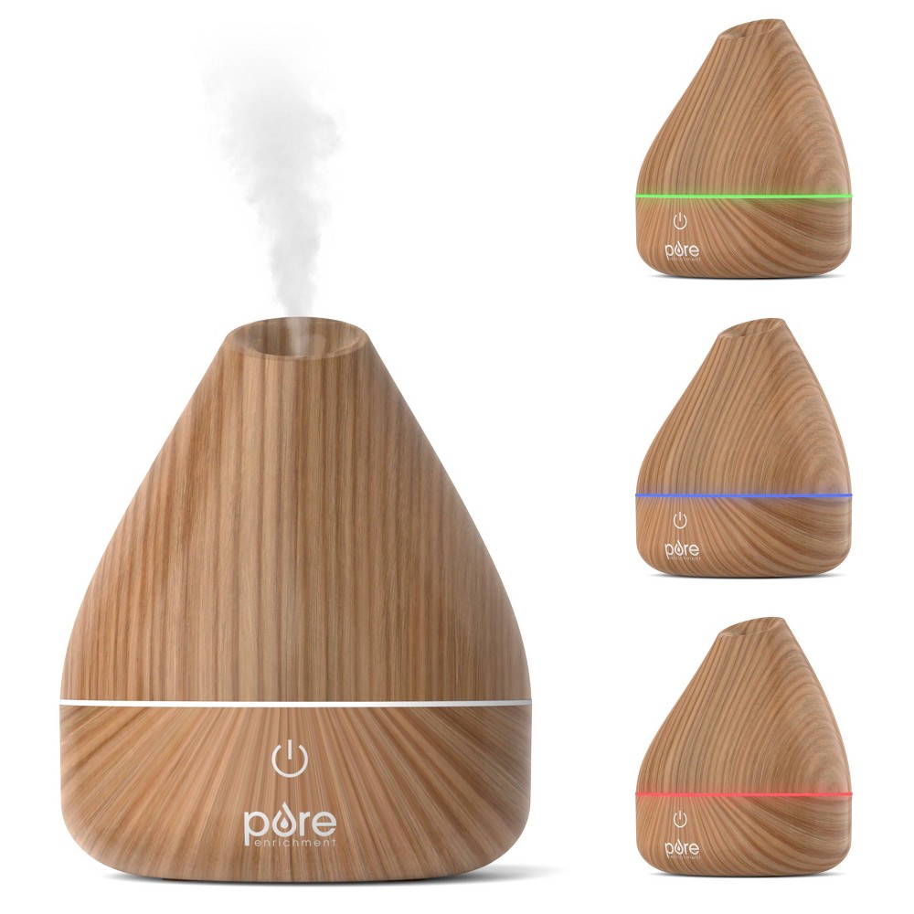 PureSpa 6.5" Wood Natural Wood Aromatherapy Oil Diffuser: Ultrasonic, Quiet with Auto Shut-Off, Phthalate-Free
