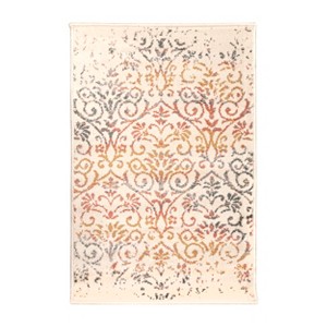 Modern Distressed Damask Casual Transitional Indoor Area Rug by Blue Nile Mills - 1 of 3