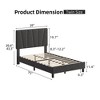 Twin Size Bed Frame with Headboard Adjustable, Linen Upholstered Twin Platform Bed with Headboard - 2 of 4
