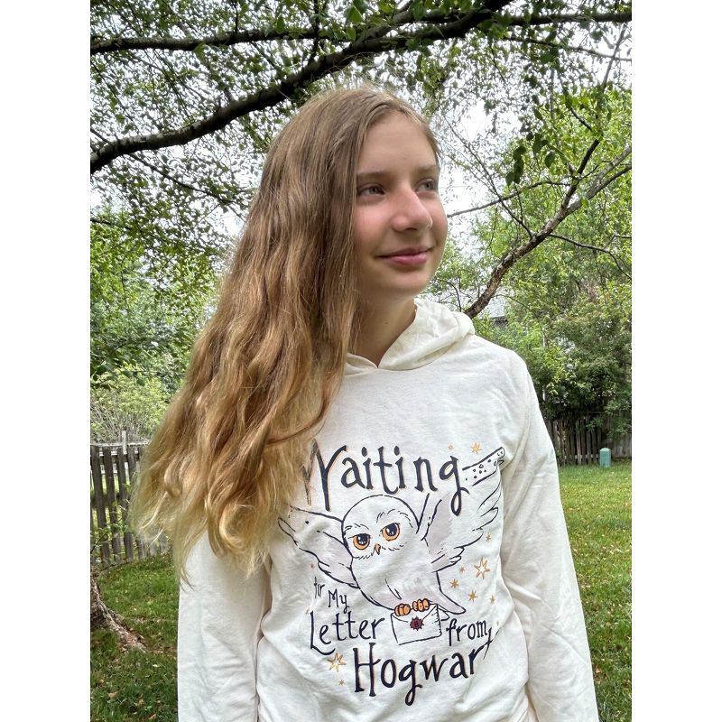 Harry Potter Hogwarts Hedwig Owl Slytherin Hufflepuff Ravenclaw Girls French Terry Pullover Hoodie Toddler to Big Kid, 2 of 8