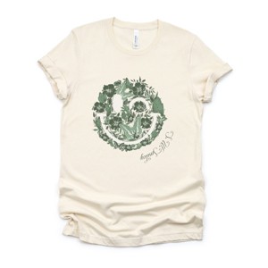 S.W.Smiley Green Floral Butterflies - Women's Short Sleeve Graphic T-Shirt - 1 of 4