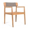Lyngins Acacia Wood Outdoor Accent Chair – Gray Rope Weave, Outdoor Dining Chair, Patio Accent Chair, Single Sofa Chair for Dining/Poolside/Balcony - 3 of 4
