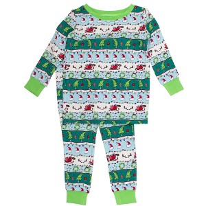 RuffleButts SoftSnooze Toddler Gender Inclusive Holiday Long Sleeve Pajama Set - 1 of 2