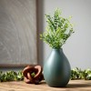 Sullivans 9" Matte Green Teardrop Vase, Ceramic - 3 of 4