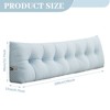 Bekrvio Bed Backrest Headboard Pillow w/ Side Pocket, Wedge Reading Bolster Cushion for Back Support on Bed or Sofa - 2 of 4