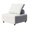 Outdoor Single Modular Sofa, Linen Armless Floor Sofa, Single Sofa Couch with Cushion For Balcony Patio Bedroom Living Room, Free Combination - 3 of 4
