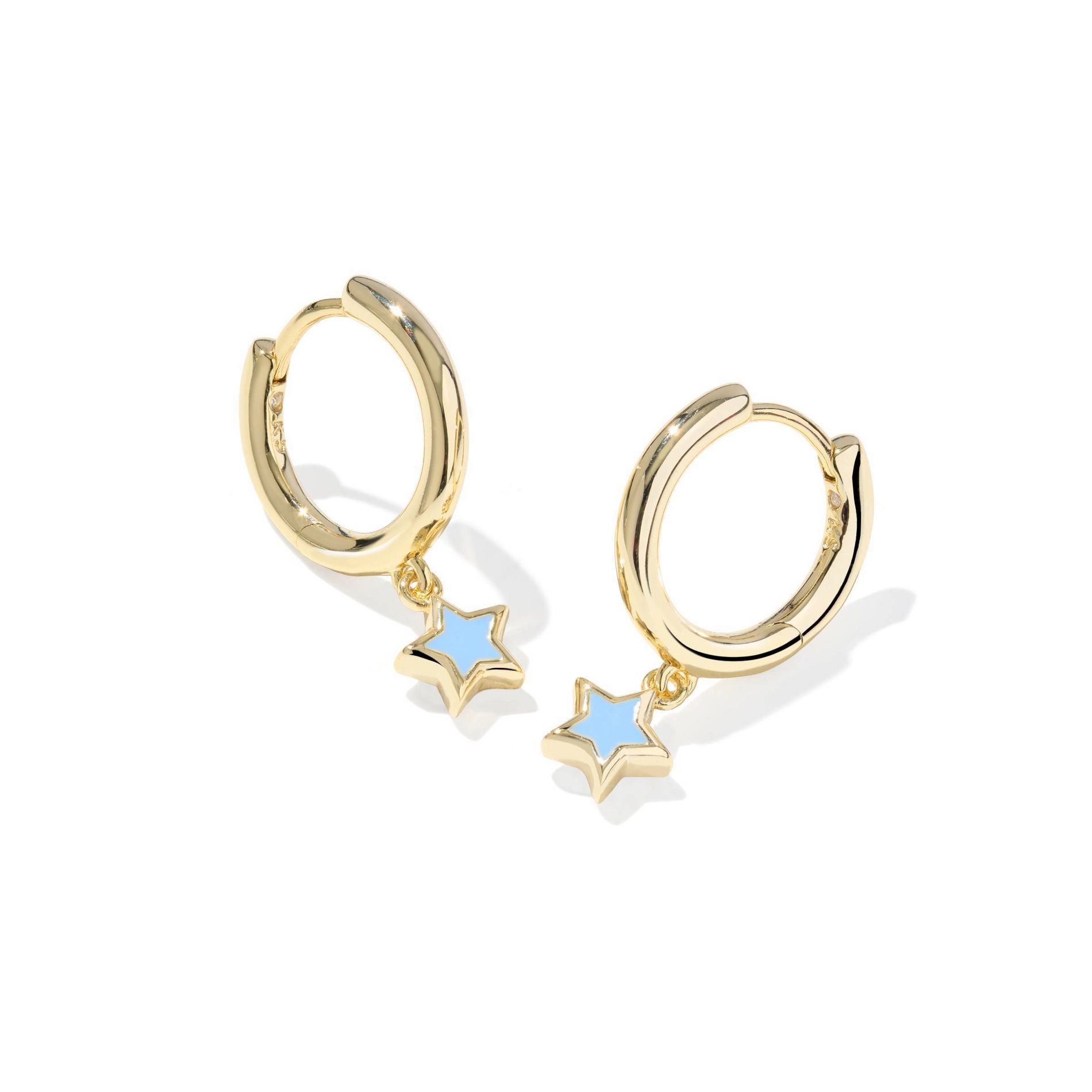 Kendra Scott Kayla Huggie Hoop Earrings - Gold/Light Blue