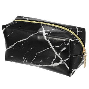 Unique Bargains Makeup Bag Cosmetic Travel Bag Make Up Brush Organizer Bag Marble Makeup Storage Toiletry Bag for Women 7"x3"x4" 1 Pcs - 1 of 4