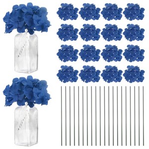 Unique Bargains Plastic Durable Realistic Reusable Silk Hydrangea Flowers with Stems for Home Decor/Wedding 9.84 In - 1 of 4