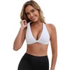 INSPIRE CHIC Women's Halter Neck Plunge Wirefree Backless Cozy Breathable Workout Fitness Sports Bras - 4 of 4