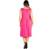 Plus Size Sleeveless Midi Fit and Flare Pocket Dress - 24seven Comfort Apparel™ - 3 of 4