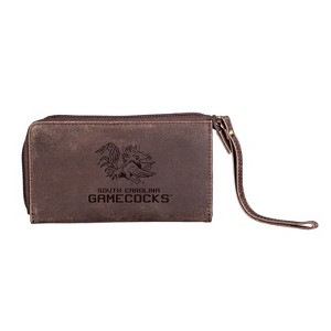 Evergreen NCAA South Carolina Gamecocks Brown Leather Women's Wristlet Wallet Officially Licensed with Gift Box - 1 of 1