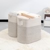 Itopfox Fabric Cotton Rope Storage Basket with Handles, Decorative Woven Basket for Living Room, Closet Organizer for Blankets, Toys, Laundry - 3 of 4