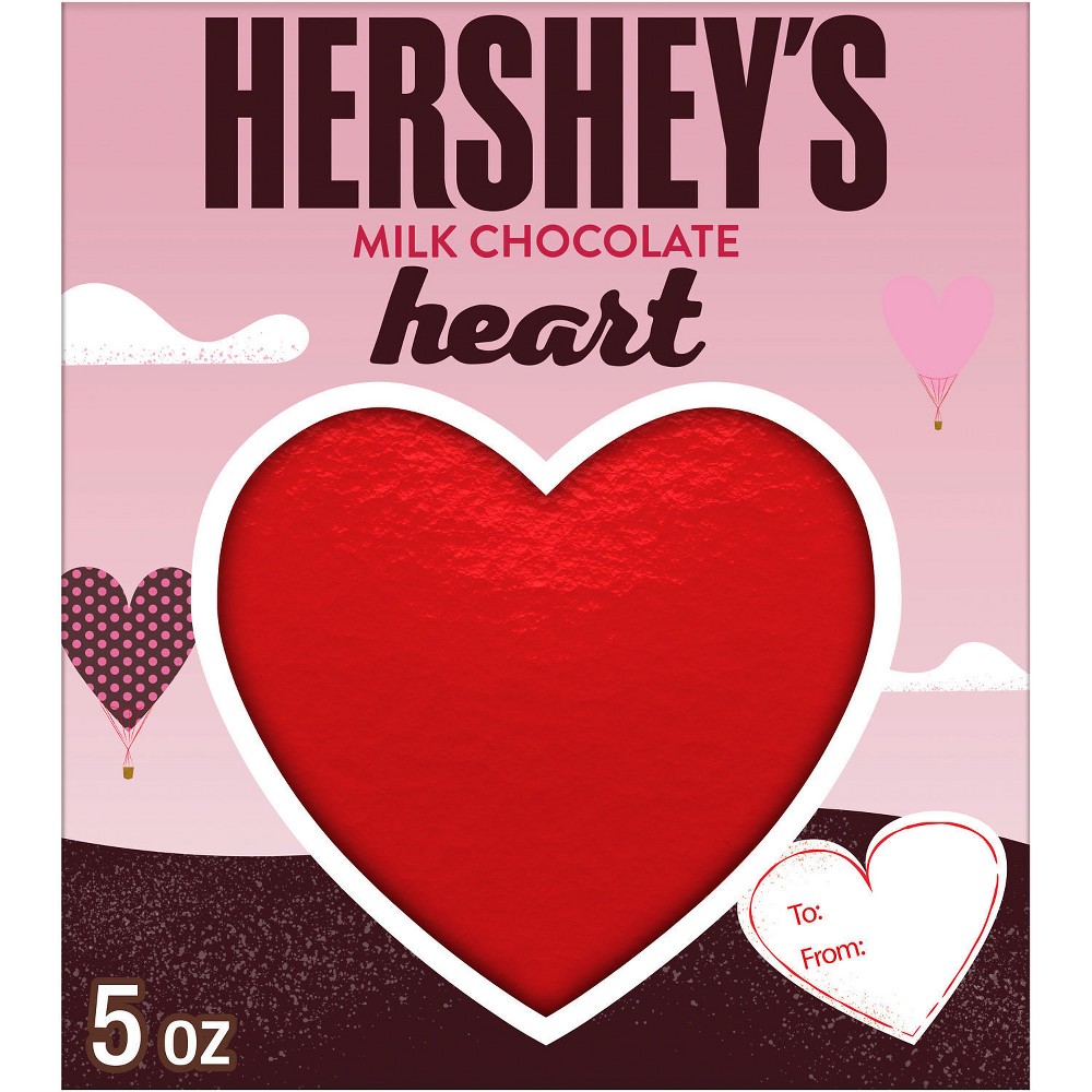 Hershey's Valentine's Day Milk Chocolate Solid Heart Candy Gift Box - 5oz