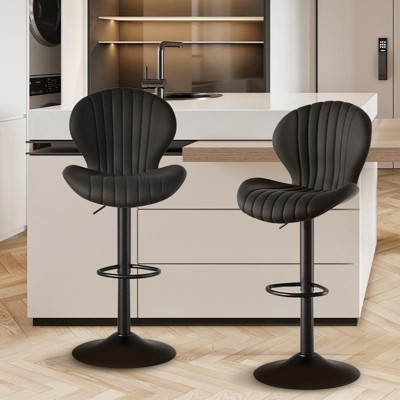 PAGED Modern Bar Stools, Swivel Counter Stools with High-Density Sponge-Filled Cushion, Dining Chairs for Kitchen Island