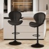 Dexmalle Set of 2 Swivel Bar Stools with High Backrest,Black - 3 of 4