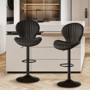 PAGED Modern Bar Stools, Swivel Counter Stools with High-Density Sponge-Filled Cushion, Dining Chairs for Kitchen Island - 1 of 4