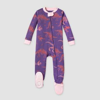 Burt's Bees Baby® Baby Girls' Dinosaur Fossils Snug Fit Footed Pajama - Pink/Purple