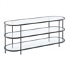 Aged Steel Oval TV Stand - Henn&Hart - 2 of 4