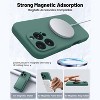 BONGEEK Compatible with iPhone 16 Pro Case, Compatible with MagSafe, Shockproof Magnetic Silicone Case [Military Grade Protection] -Pine Green - 3 of 4