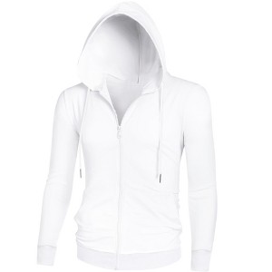 Lars Amadeus Men's Zip Up Long Sleeves Solid Color Knit Hooded Jackets - 1 of 4