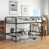 GDFStudio Dorian Modern Metal High Loft Bed Frame with Angled Ladder and Full-Length Guardrails - 2 of 4